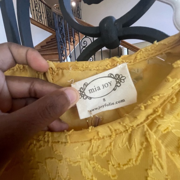 Joyfolie Gold Ruffled Tiered Sundress - Picture 8 of 8